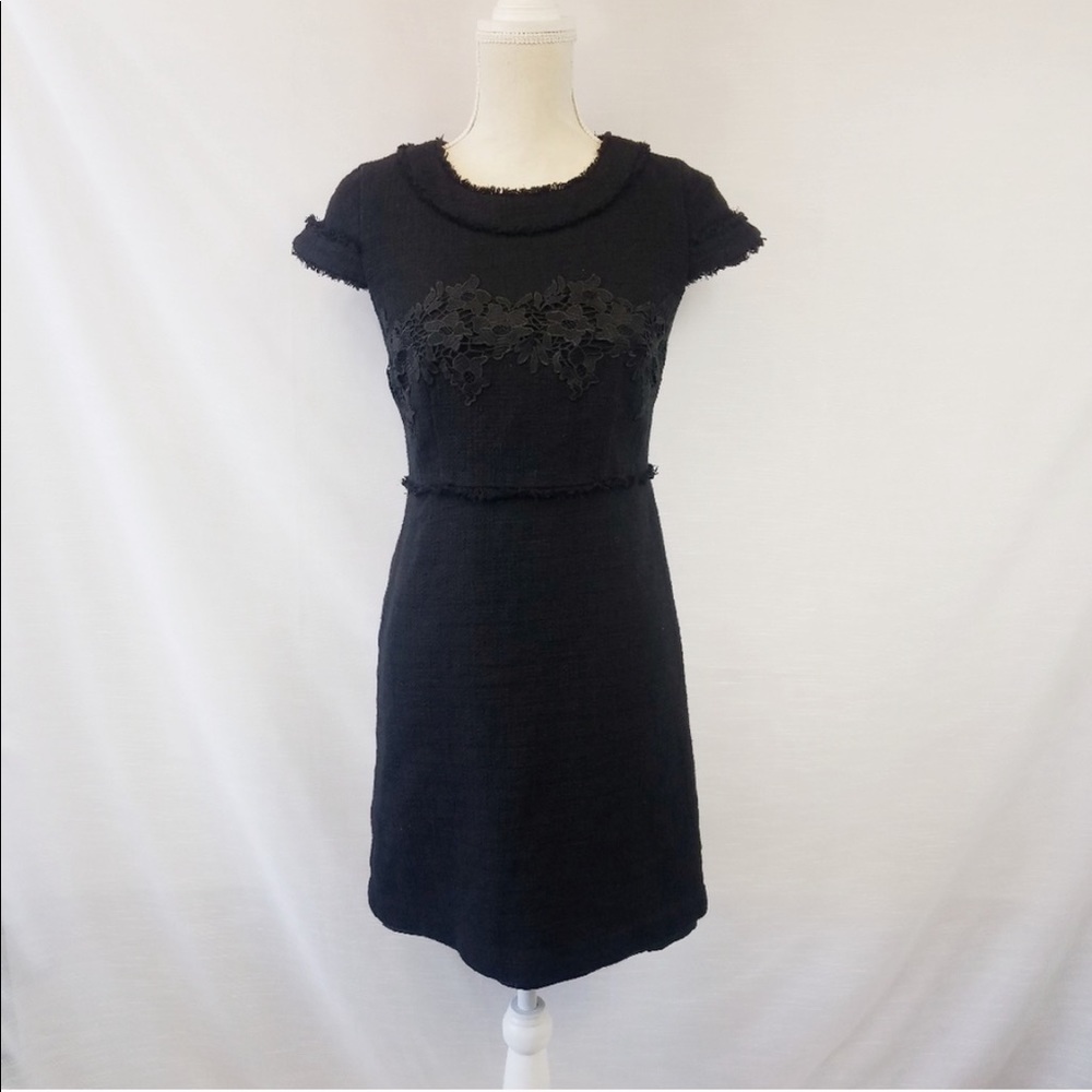 Karl Lagerfeld Paris Black Lace Tweed Dress